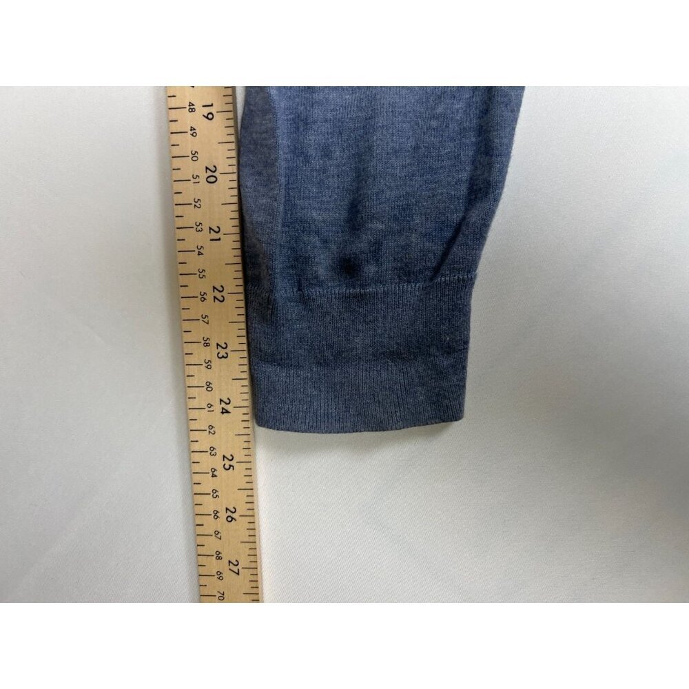 Brooks Brothers Men M Blue Supima Cotton V-Neck Sweater Quiet Luxury - Picture 5 of 8